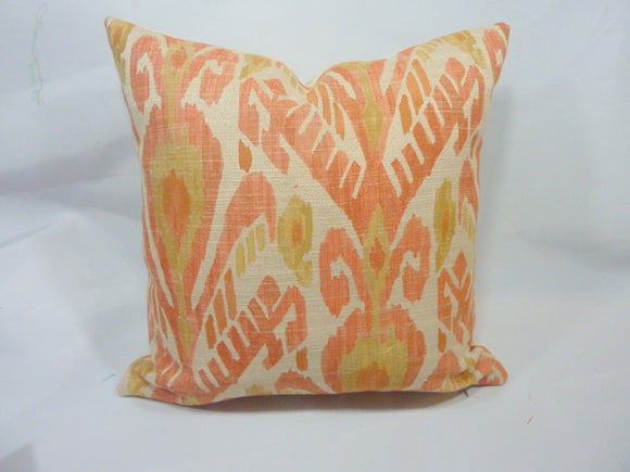 Coral Ikat pillow cover