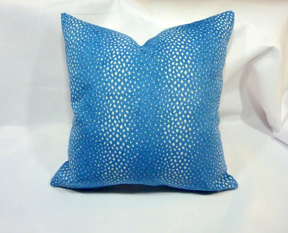 Indigo Blue Chenille pillow cover, blue and white pillow covers