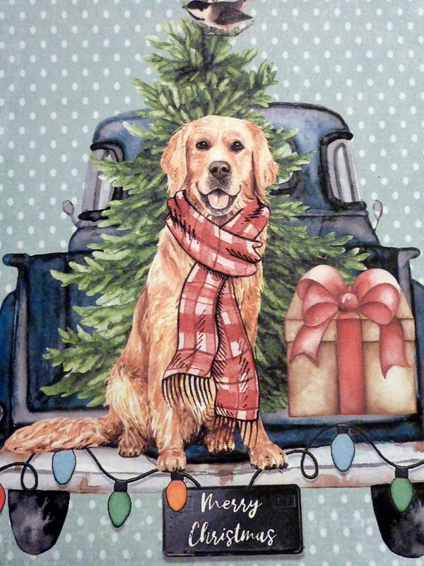 Christmas Golden Retriever Dog Gift Box Graphic by Quoteer