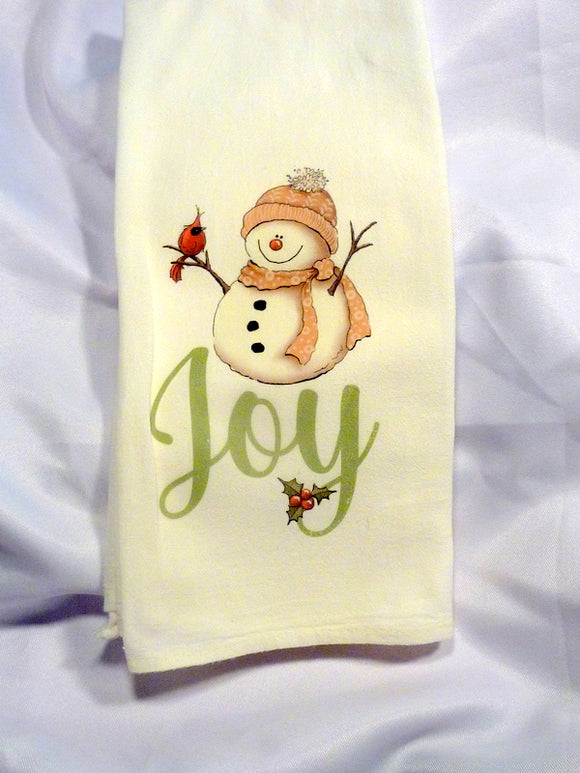 Christmas towel, Snowman towel, Flour sack towels for Christmas
