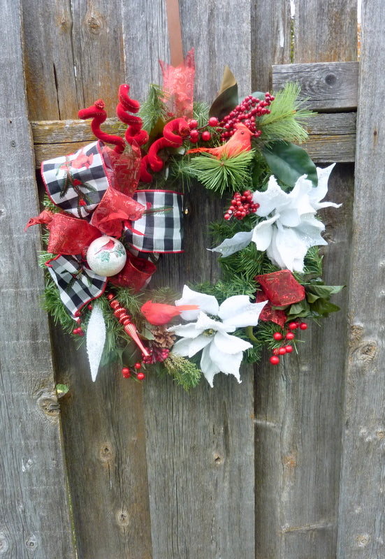 Christmas Decoration Wreath , Front Door Decor, Buffalo Plaid