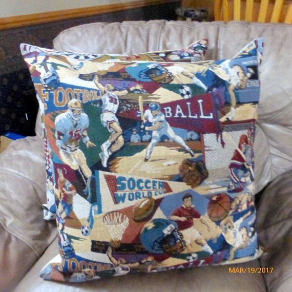 All Sports Pillow cover - Extra Large floor pillows - Tapestry pillow covers - pillow covers - Julie Butler Creations