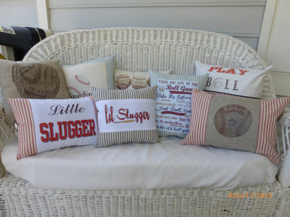 Pillows - Accent Pillows - Sports pillows - Burlap pillows - Embroidered Pillows