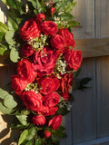 Red Rose Wedding Arch Flowers, Wedding Arbor Decorations