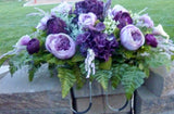 Memorial flowers, Funeral flowers in Plum, Lavender and Purple