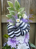Spring wreath in Lavender and White