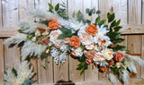 2pc Pampas grass wedding arch, Terracotta Boho wedding flowers