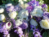 Wedding Arch Flowers in Purple, Lavender and white, set of 2 Wedding Arch swags