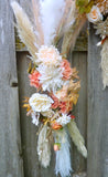 2pc Boho Pampas grass wedding arch in Terracotta, Rust and Ivory