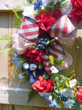 Red, White and Blue 4th of July Wreath, Summer wreaths