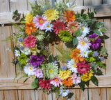 Summer Front door wreath, Gerbera Daisy wreath