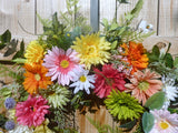 Summer Front door wreath, Gerbera Daisy wreath