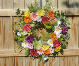 Summer Front door wreath, Gerbera Daisy wreath