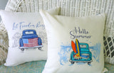 Patriotic Summer pillow covers, Embroidered truck pillow cover