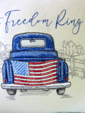 Patriotic Summer pillow covers, Embroidered truck pillow cover