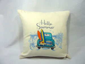 Summer pillow covers, Embroidered truck pillow cover