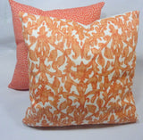 Ikat pillow covers, Lacefield Designer Fabric in Shrimp and White