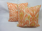Ikat pillow covers, Lacefield Designer Fabric in Shrimp and White