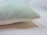 Chenille pillow cover in Powder Blue and white