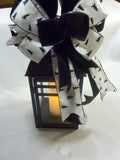 Black Velvet wreath bow, Black and White Christmas bow