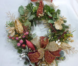 Christmas Wreath, Burgundy and Gold Christmas wreath
