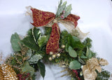 Christmas Wreath, Burgundy and Gold Christmas wreath