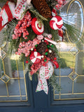 Christmas Candy door swag, Christmas wreath