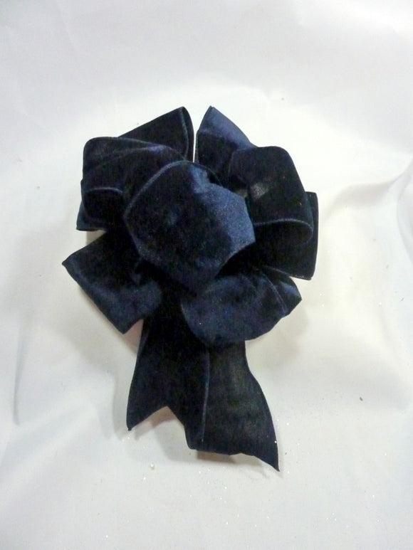 Navy Blue Velvet wreath bow