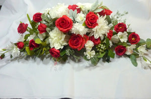 Memorial flowers in Red and White