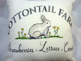 Spring Bunny Pillow, Embroidered pillow cover, Farmhouse pillows