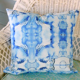 Ikat Pillow Cover, Hamilton fabric in Canton Blue