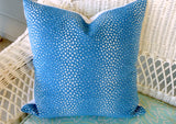 Indigo Blue Chenille pillow cover, blue and white pillow covers