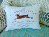 Carrot Keeper Pillow cover, pillows with rabbits