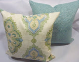 Aqua Chenille pillow cover, Aqua pillows, beach house decor