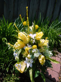 Yellow Tulip cemetery flowers