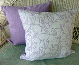 Bunny pillow cover in Orchid and white