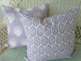 Orchid, pink and white Ikat pillow cover