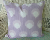 Orchid, pink and white Ikat pillow cover