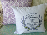 Paris Lavender pillow cover, Embroidered French themed pillow cover
