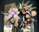 Sweet Treats Christmas wreath, Pastel Christmas Decorations