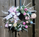 Sweet Treats Christmas wreath, Pastel Christmas Decorations