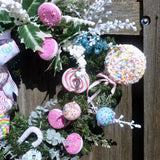 Sweet Treats Christmas wreath, Pastel Christmas Decorations