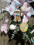 Sweet Treats Christmas wreath, Pastel Christmas Decorations