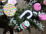 Sweet Treats Christmas wreath, Pastel Christmas Decorations