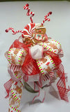 Gingerbread tree topper, ribbon tree topper