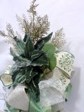 Sage Green tree topper, bow Christmas tree topper