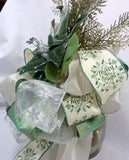 Sage Green tree topper, bow Christmas tree topper