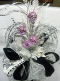 Silver and Black Ribbon Tree topper, 360 degree Bow Tree Topper