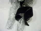 Silver and Black Ribbon Tree topper, 360 degree Bow Tree Topper