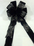 Black Velvet Christmas bow, wreath bow, bow tree topper